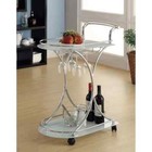 Chrome Silver Glass Bar Serving Rolling Cart Wine Rack Glass Holder Shelves New