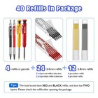 Enhon 4 Pcs Mechanical Carpenter Pencils With 40 Refills And Mental Marking 