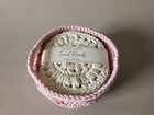 Hand Crocheted 100  Cotton Face Scrubbies In Crocheted Basket Set Of 7 