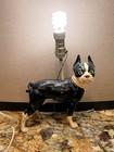 Cast Iron Boston Terrier Lamp Authentic Antique Hubley   Original Paint Works