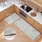 Kitchen Mats For Floor 2 Pcs 17 3x28 Plus 17 3x47 Inch Pvc Anti Fatigue Grey