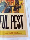 1939 Phantasm Cartoon The Playful Pest Original 27x41    Movie Poster Linen Backed
