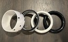 Vintage Lot Of Four Black   White Bangle Bracelets  Solids  Stripe And Polka Dot