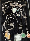 Sterling 925 Assorted 30 Piece Jewelry Lot 200g Wearable Stones Native American