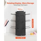 Rotating Pegboard Display 4-sided Spinning Peg Board Display With 24 Hooks Black