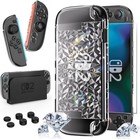 Clear Case For Nintendo Switch 2 With Screen Protector thumb Grips new 2 Pack   i