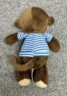 Carter   s Child Of Mine Brown Monkey Plush Rattle Blue Striped Shirt Lovey
