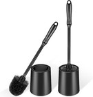 Plastic Toilet Brush  Toilet Brush And Holder Set With Long Handle    2 Pack