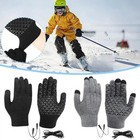 Heated Gloves Electric Rechargeable Battery Hand Warm Windproof Thermal Winter