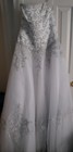 David s Bridal Satin And Tulle Wedding Dress With Bodice Beading