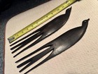 African Kenya Hand Carved Black Ebony Wood Bird Hair Comb Picks Swallows Pair