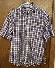 Vintage Bugle Boy Red White Blue Plaid Long Sleeve Shirt Size L