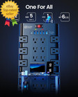 Power Strip Surge Protector With 22 Ac Outlets And 6 Usb Charging Ports 1875w