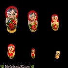 Vintage  Russian Matryoshka Nesting Dolls Set Of 6 - Hand Painted Wooden Dolls