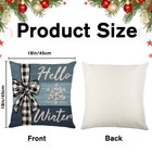 4pcs Christmas Throw Pillow Covers 18x18 Inch  Blue Snowflake Blue And White