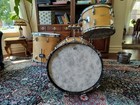 Vintage 1960s Rogers Holiday Drum Set 22 16 13 In Natural Oil