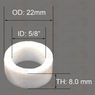  2-pk  Premium Teflon Jewelry Steamer Sight Glass Gasket For 5 8  Od Glass