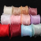 10 Yards Sheer Wired Organza Ribbon 2  Chiffon Edge Tulle Ribbons For Gift Wrap