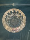 Vtg Crystal Cut Round Flower Vase Bowl Clear Glass