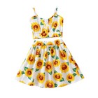Toddler Kids Baby Girl Summer Outfits Sunflower Print Crop Top Skirt Clothes Set