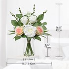 Faux Silk Rose Flowers In Vase Eucalyptus Arrangement Centerpiece Home Decor