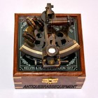 Marine Collectible Brass Working Vintage German Nautical Sextant With Wooden Box