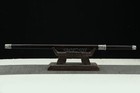 39       Double Edge Ebony Chinese Sword Sharp Damascus Steel Sanmai Blade Tang Jian