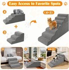 Aboron Dog Stairs Pet Stair 6 7steps Foam Dog Cat Puppy Ladder For High Bed Sofa