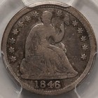1846 H10c Liberty Seated Half Dime Pcgs Vg10