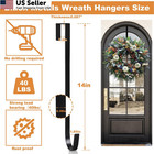Pecula 2 Pack 14  Wreath Hangers For Front Door  2 Pieces  Black