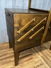 Vtg Norwegian Wood Sewing Cabinet Full Sewing Notions Mid Century Str  mmen