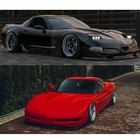 For Corvette C5 1997-2004 Zr1 Style 3x Glossy Black Front Bumper Lip Spltter Kit