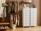 White Tall Dresser For Bedroom With 7 Drawers  Vertical Chest Of Drawers In Clos