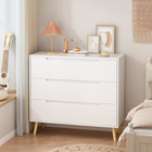 Kids 3 Drawer Dresser With Recessed Handle Baby Nightstand For Bedroom White