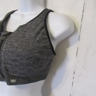 Shefit Lounge Bra 3 Luxe Gray Zip Front Sports Running Wireless Removable Pads
