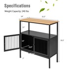 Kitchen Server Buffet Sideboard Storage Cabinet Cupboard W  2 Doors   Open Shelf