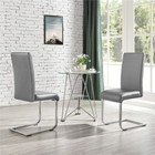 Pu Leather Dining Chair Highback Set Of 2 Modern Armless Indoor Furniture Gray