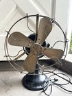 Antique General Electric Fan Bmy Big Motor Yoke Ge Brass Desk Fan Working