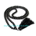 Natural Black Agate 108 Tibetan 6mm Buddhist Prayer Beads Mala Necklace 