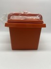 Vtg Tupperware Orange Rectangular Storage Container 1431 With Lid And Handle Nos