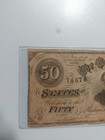 Authentic Confederate States America 50 Dollars Note Currency 1864 Paper Money