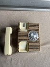 Vintage Mcm Western Electric Rotary Design Phone Brown Weave Fabric Inlay unique