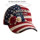 250th Anniversary Usa Baseball Cap Patriotic Floral Embroidered Hat