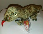 Ty Beanie Baby Scaly The Lizard   Komodo Dragon 9 5  New Mwmts Plush Stuffed Toy