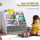 Kids Bookshelf Toy Storage Organizer  3 Tier Wooden Kids Book Shelf Storage Rack