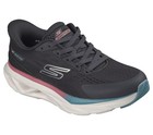 Skechers Shoes Women Charcoal Wide Fit Glide Step Slip Ins Comfort Sport 129825