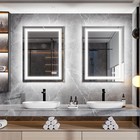 Large Lighted Bathroom Mirror Dimmable Fog Free Sensor Touch Vertical horizontal