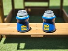 Vintage Graphic Coleman Foam Insulated Can Blue Koozie Beverage Holders