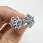 Vvs1 Moissanite Cluster Flower Earrings 925 Silver Earrings For Men Women Gra