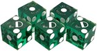 Authentic The D Vegas Casino Craps Dice Green Polished Set 5 Matching Serial  s